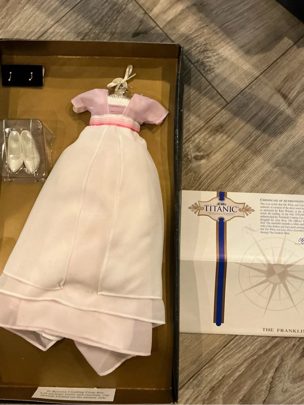 Franklin Mint Rose Doll Titanic White Lilac Pink Swim Dress Outfit